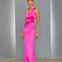 Amsale P360S Satin Draped Gown