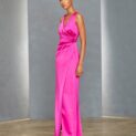 Amsale P360S Satin Draped Gown